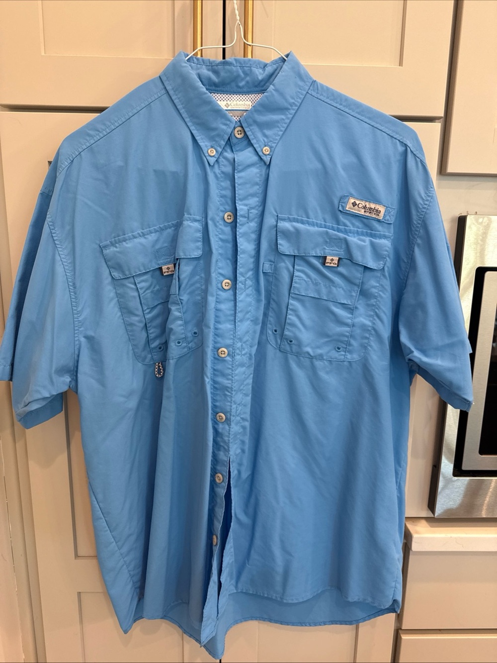 Columbia Men’s PFG Vented S/S Shirt Blue Sz Medium NWOT